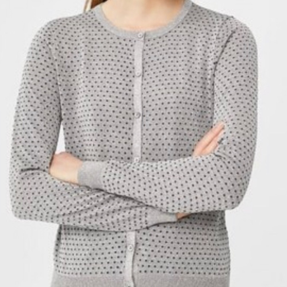 Mango Metallic Silver with Polka Dots Cardigan